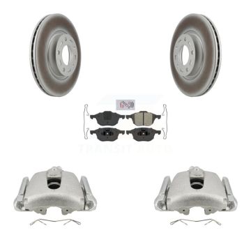 Front Disc Brake Caliper Coated Rotors And Semi-Metallic Pads Kit For Mazda 3 5 Sport KCG-100131N