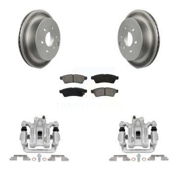 Rear Brake Caliper Coat Rotors & Semi-Metallic Pad Kit For Nissan Frontier Xterra Suzuki KCG-100131S