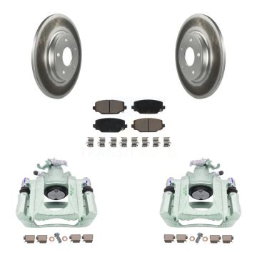 Rear Brake Caliper Coat Rotor Ceramic Pad Kit For Ram C/V With Dual Piston Front KCG-100132C