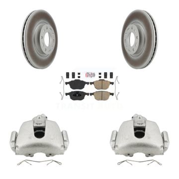 Front Brake Caliper Coat Rotors & Ceramic Pad Kit For 2010 Mazda 3 Sport GS GT with 2.5L KCG-100132N