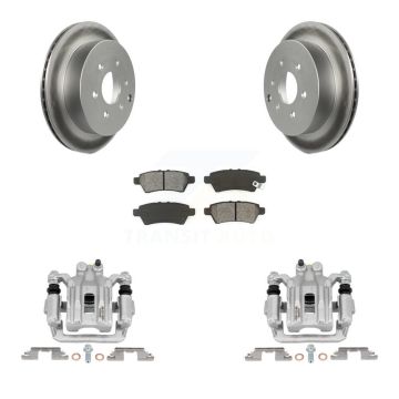 Rear Disc Brake Caliper Coat Rotor And Semi-Metallic Pad Kit For 2006-2007 Nissan Xterra KCG-100132S