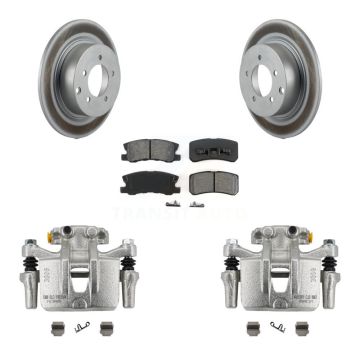 Rear Disc Brake Caliper Coated Rotors And Semi-Metallic Pad Kit For Mitsubishi Outlander KCG-100133S