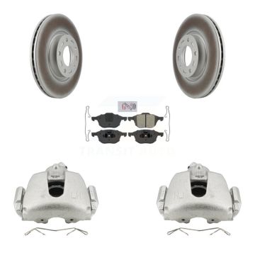 Front Brake Caliper Coat Rotor & Semi-Metallic Pad Kit For Mazda 3 Sport GS GT with 2.5L KCG-100134N
