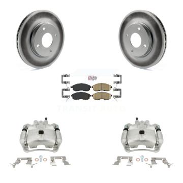 Front Disc Brake Caliper Coated Rotors And Ceramic Pads Kit For Nissan Sentra KCG-100135N