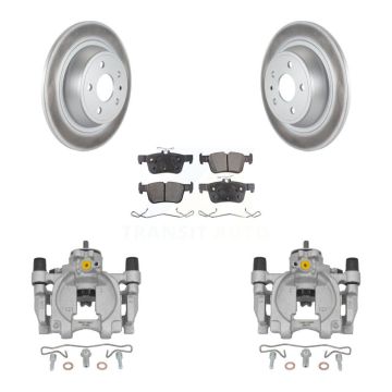 Rear Disc Brake Caliper Coated Rotors And Ceramic Pads Kit For Ford Fusion Lincoln MKZ KCG-100135T