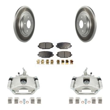 Rear Disc Brake Caliper Coat Rotor And Semi-Metallic Pad Kit For 2014-2020 Dodge Journey KCG-100136P