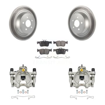 Rear Brake Caliper Coat Rotor And Ceramic Pad Kit For Ford Edge Lincoln MKX Nautilus MKZ KCG-100136T