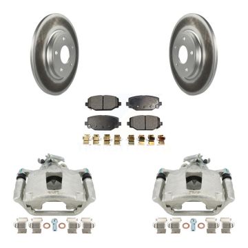 Rear Disc Brake Caliper Coated Rotors And Semi-Metallic Pads Kit For Dodge Grand Caravan KCG-100137P