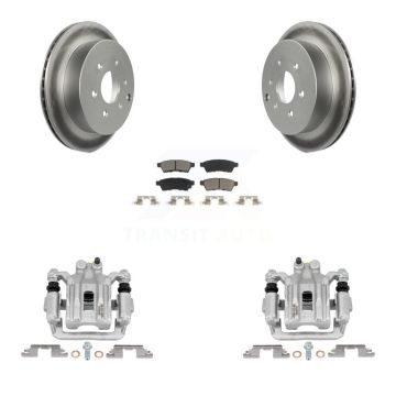 Rear Brake Caliper Coat Rotors Ceramic Pad Kit For Nissan Frontier Xterra Suzuki Equator KCG-100138C