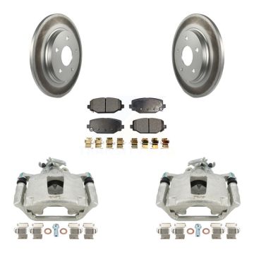 Rear Disc Brake Caliper Coated Rotors And Semi-Metallic Pads Kit For Dodge Grand Caravan KCG-100138P