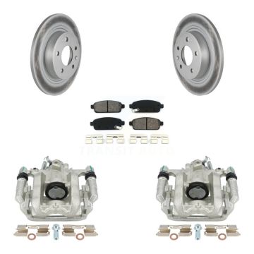 Rear Disc Brake Caliper Coat Rotor Semi-Metallic Pad Kit For 2013 Chevrolet Cruze LT/LTZ KCG-100138S