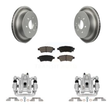 Rear Disc Brake Caliper Coated Rotors And Ceramic Pads Kit For 2006-2007 Nissan Xterra KCG-100139C