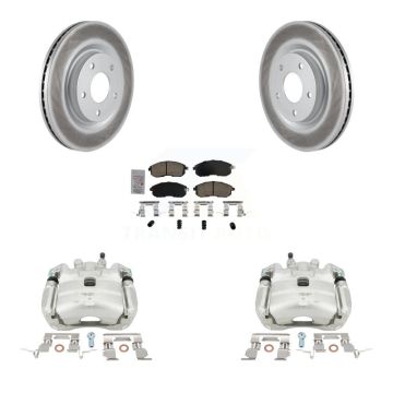 Front Brake Caliper Coat Rotors Ceramic Pad Kit For 2017-2019 Nissan Sentra Turbocharged KCG-100139N
