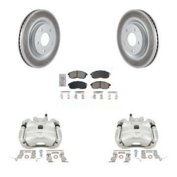 Front Brake Caliper Coat Rotors Ceramic Pad Kit For 2017-2019 Nissan Sentra Turbocharged KCG-100140N