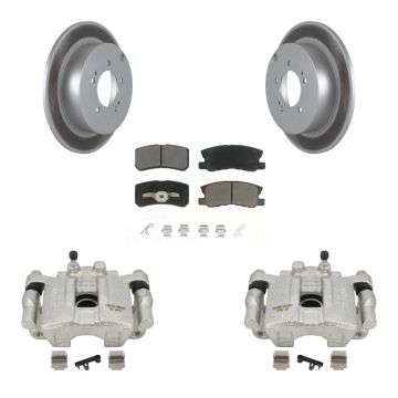 Rear Disc Brake Caliper Coated Rotors And Ceramic Pads Kit For Mitsubishi Outlander KCG-100141C