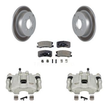 Rear Disc Brake Caliper Coated Rotors And Semi-Metallic Pad Kit For Mitsubishi Outlander KCG-100141P