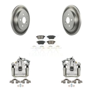 Rear Disc Brake Caliper Coated Rotors And Semi-Metallic Pad Kit For Toyota Prius Plug-In KCG-100143S