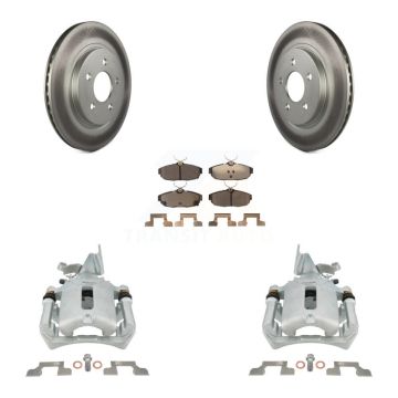 Rear Disc Brake Caliper Coated Rotors And Ceramic Pads Kit For Ford Mustang KCG-100143T