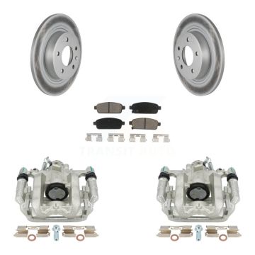 Rear Disc Brake Caliper Coated Rotor And Ceramic Pad Kit For 2013 Chevrolet Cruze LT/LTZ KCG-100145C