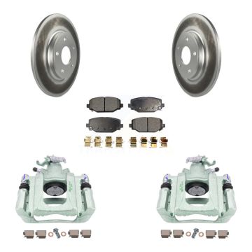 Rear Brake Caliper Coat Rotor Ceramic Pad Kit For Ram C/V With Dual Piston Front KCG-100145T