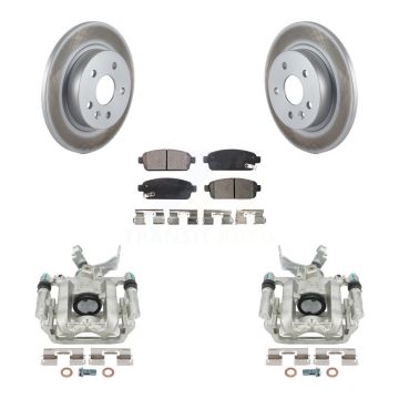 Rear Disc Brake Caliper Coat Rotor Semi-Metallic Pad Kit For Chevrolet Trax Buick Encore KCG-100146P