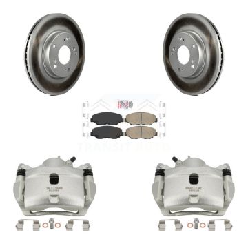 Front Disc Brake Caliper Coated Rotors And Ceramic Pads Kit For 2013 Acura ILX 2.0L KCG-100147N