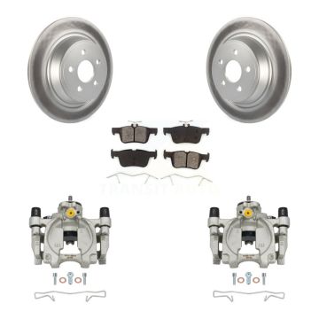 Rear Brake Caliper Coat Rotor & Semi-Metallic Pad Kit For Ford Edge Lincoln MKX Nautilus KCG-100147S