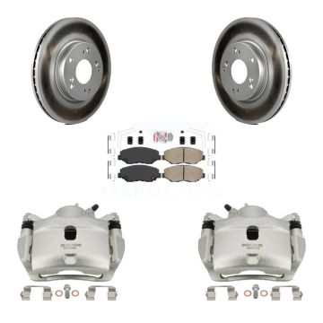 Front Disc Brake Caliper Coated Rotors And Ceramic Pads Kit For 2013 Acura ILX 2.0L KCG-100148N