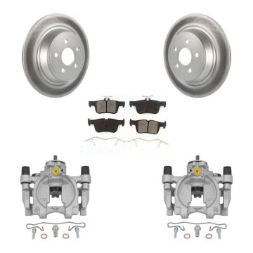 Rear Brake Caliper Coat Rotor & Semi-Metallic Pad Kit For Ford Fusion Lincoln MKZ Police KCG-100148S