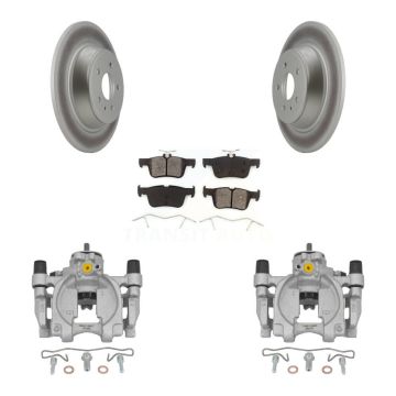 Rear Disc Brake Caliper Coated Rotors And Semi-Metallic Pads Kit For Lincoln Continental KCG-100149S