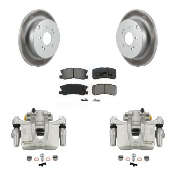 Rear Disc Brake Caliper Coated Rotors And Semi-Metallic Pads Kit For Mitsubishi Endeavor KCG-100151S