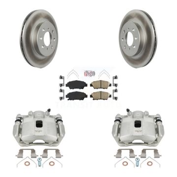 Front Disc Brake Caliper Coated Rotors And Ceramic Pads Kit For Honda Fit KCG-100152N