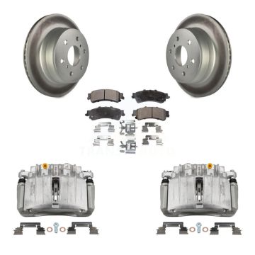 Rear Disc Brake Caliper Coated Rotors And Ceramic Pads Kit For GMC Sierra 1500 Classic KCG-100152T