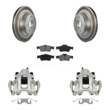 Rear Brake Caliper Coat Rotor And Semi-Metallic Pad Kit For Mercedes-Benz E350 E500 E320 KCG-100153S