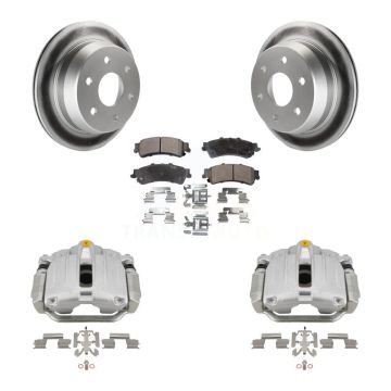 Rear Brake Caliper Coat Rotor Ceramic Pad Kit For Chevrolet GMC Silverado 1500 Sierra XL KCG-100153T