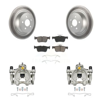 Rear Brake Caliper Coat Rotor And Ceramic Pad Kit For Ford Edge Lincoln MKX Nautilus MKZ KCG-100154C