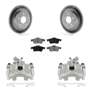 Rear Disc Brake Caliper Coated Rotors And Semi-Metallic Pads Kit For Ford Focus KCG-100154S