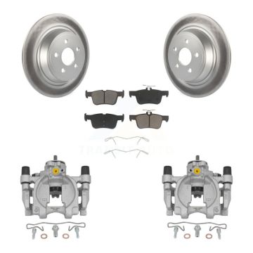 Rear Brake Caliper Coat Rotors & Ceramic Pad Kit For Ford Fusion Lincoln MKZ Continental KCG-100155C