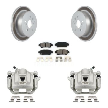 Rear Disc Brake Caliper Coat Rotor And Semi-Metallic Pad Kit For 2004-2010 Toyota Sienna KCG-100155S