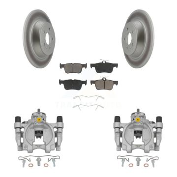 Rear Disc Brake Caliper Coated Rotors And Ceramic Pads Kit For Lincoln Continental KCG-100156C