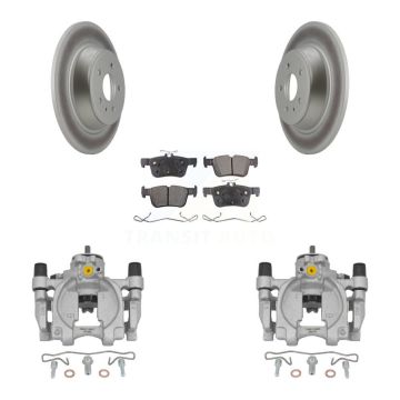 Rear Disc Brake Caliper Coated Rotors And Semi-Metallic Pads Kit For Lincoln Continental KCG-100156P