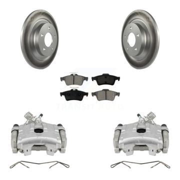 Rear Disc Brake Caliper Coated Rotors And Semi-Metallic Pads Kit For Mazda 5 KCG-100156S