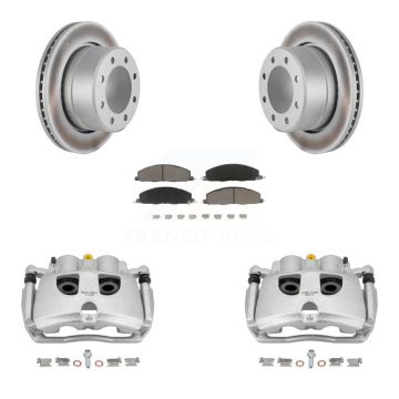 Rear Disc Brake Caliper Coated Rotors And Ceramic Pads Kit For Ram 3500 2500 Dodge KCG-100157C