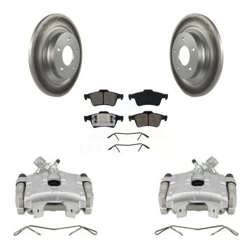 Rear Disc Brake Caliper Coated Rotor And Semi-Metallic Pad Kit For 2006 Mazda 5 To 02 06 KCG-100157S