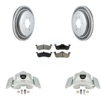 Rear Disc Brake Caliper Coat Rotor And Semi-Metallic Pad Kit For Ford Expedition Lincoln KCG-100159S