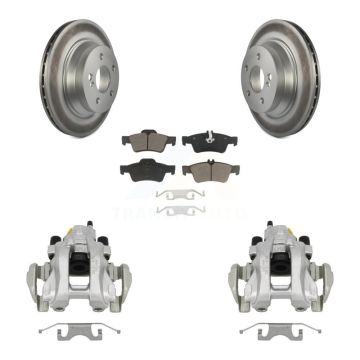 Rear Brake Caliper Coat Rotors & Ceramic Pad Kit For Mercedes-Benz E350 E500 E320 CLS550 KCG-100160C