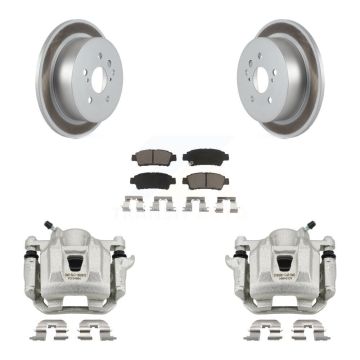 Rear Disc Brake Caliper Coated Rotors And Ceramic Pads Kit For 2004-2010 Toyota Sienna KCG-100162C