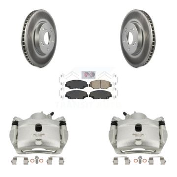 Front Disc Brake Caliper Coated Rotors And Ceramic Pads Kit For Honda Civic KCG-100162N
