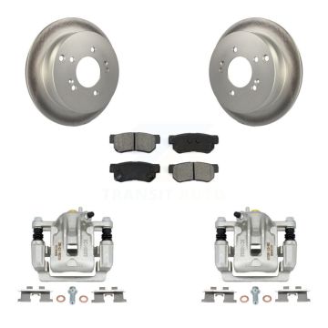 Rear Disc Brake Caliper Coat Rotor Semi-Metallic Pad Kit For Hyundai Tucson Kia Sportage KCG-100162S