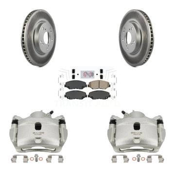 Front Disc Brake Caliper Coated Rotors And Ceramic Pads Kit For Honda Civic KCG-100163N
